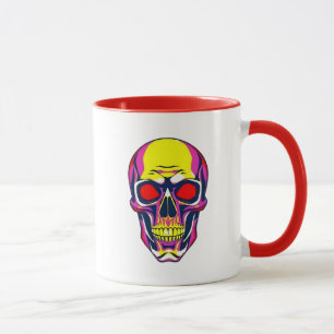 Psychedelischer Schädel mit flashy Farben. Tasse