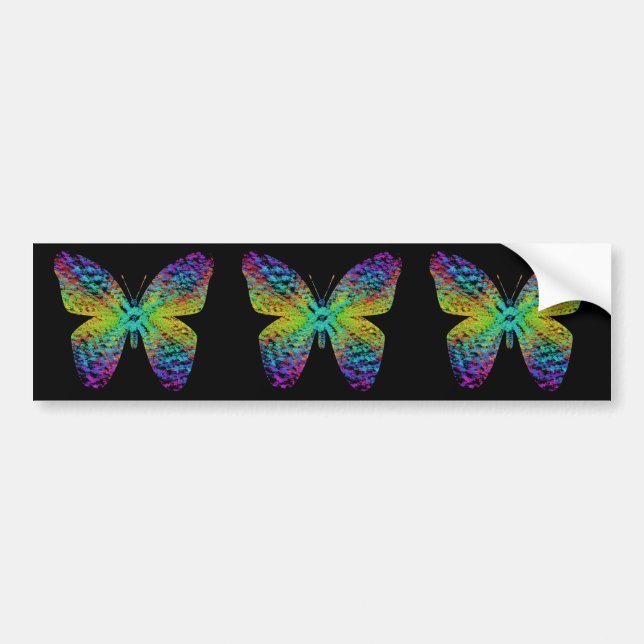 Psychedelischer Schmetterling Autoaufkleber (Vorne)