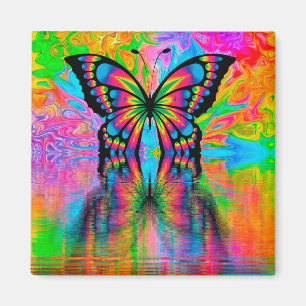 Psychedelischer Schmetterling Magnet