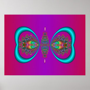 Psychedelischer Schmetterling Poster