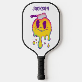 Psychedelischer Smiley und Schädel individuelle Na Pickleball Schläger