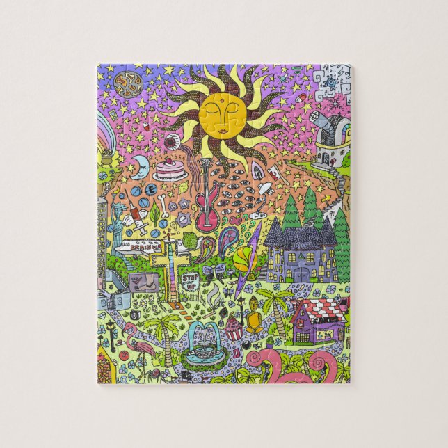 PSYCHEDELISCHER SONNENUNTERGANG PUZZLE (Vertikal)