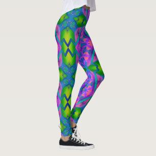 Psychedelischer Spaß Rosa Grün Leggings