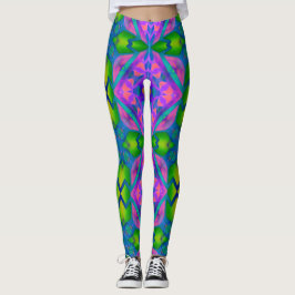 Psychedelischer Spaß Rosa Grün Leggings