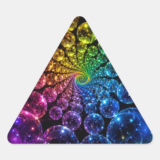 Psychedelischer Spiralaufkleber Dreieckiger Aufkleber (Vorderseite)