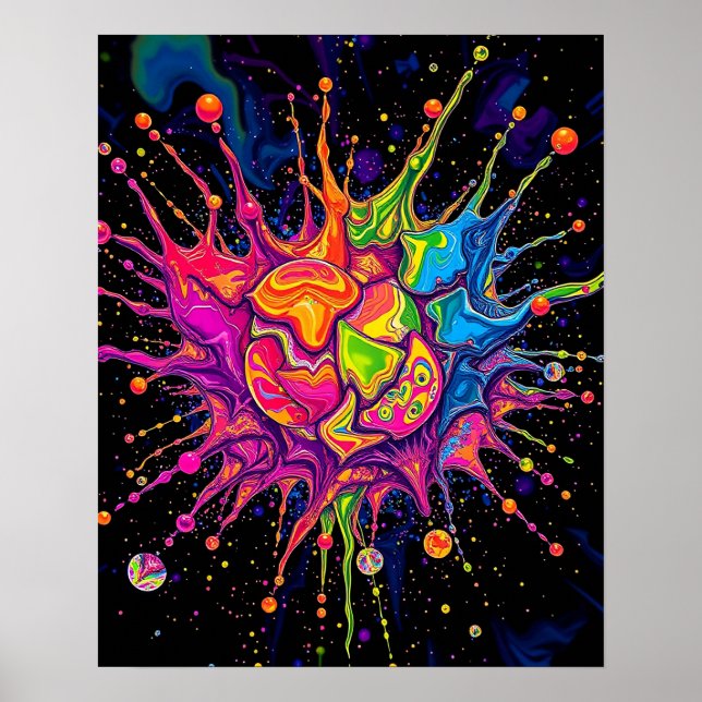 Psychedelischer Splash Poster (Vorne)