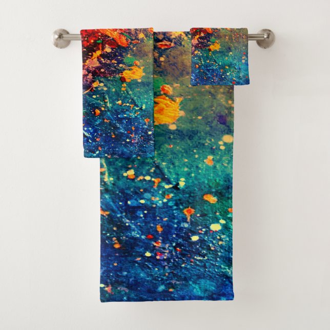 Psychedelischer Spritzer | Farbiger Regenbogen Abs Badhandtuch Set (Insitu)