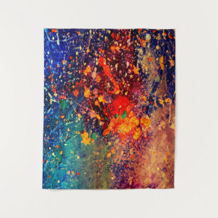 Psychedelischer Spritzer   Rainbow Abstrakt Backgr Wandteppich