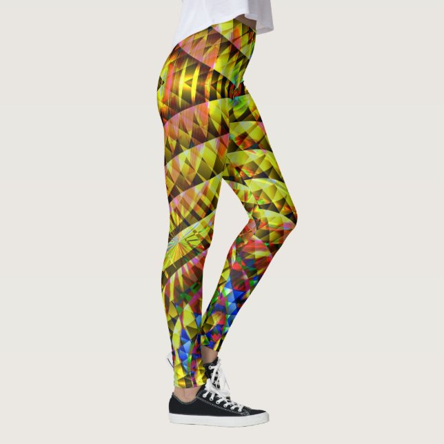 Psychedelischer Stammes-Sonnenschein V1 Leggings (Rechts)