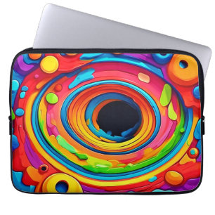 Psychedelischer Strudel Farbige Abstraktion Laptopschutzhülle