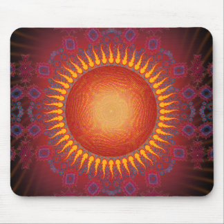 Psychedelischer Sun: Gewundenes Fraktal Design: Mousepad