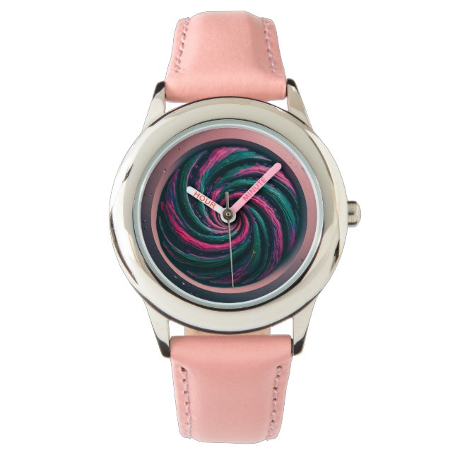 Psychedelischer Swirl 2 Armbanduhr (Vorderseite)