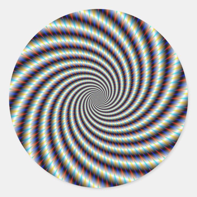 Psychedelischer Swirl Runder Aufkleber (Vorderseite)
