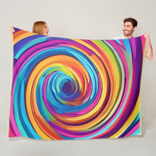 Psychedelischer Swirl von Regenbogenhues Fleecedecke