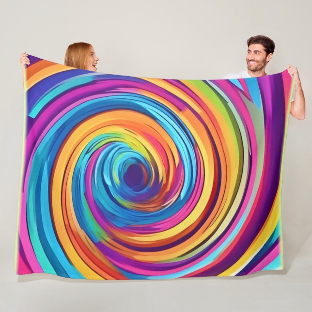Psychedelischer Swirl von Regenbogenhues Fleecedecke (Beispiel)