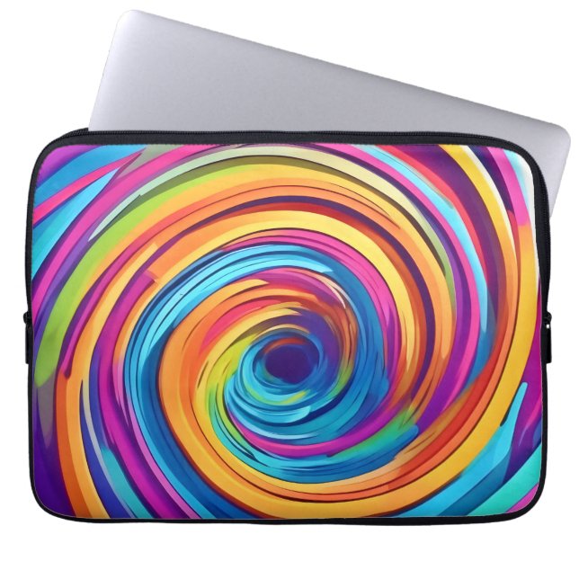 Psychedelischer Swirl von Regenbogenhues Laptopschutzhülle (Vorderseite)