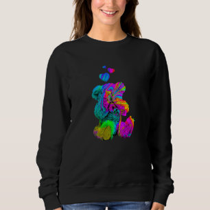Psychedelischer Teddybär Trippy Bunter Teddy mit Sweatshirt