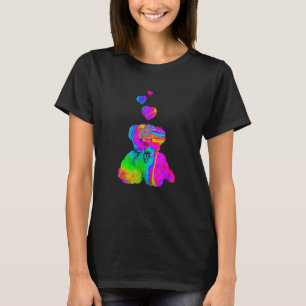 Psychedelischer Teddybär Trippy Bunter Teddy mit T-Shirt