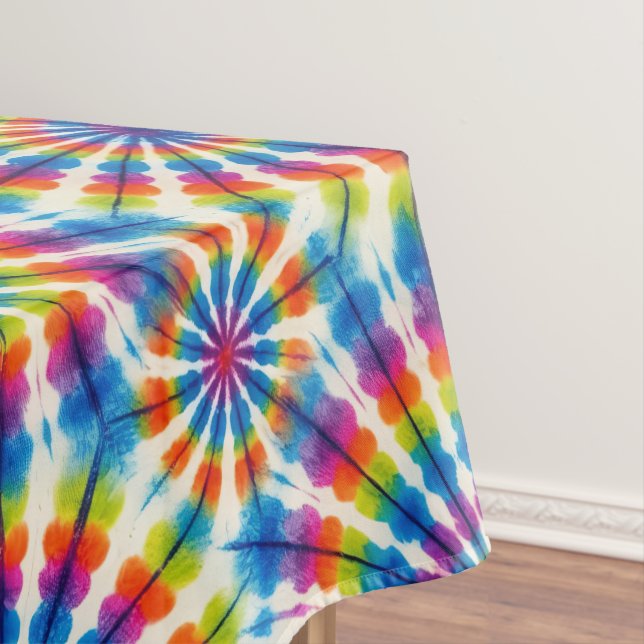 Psychedelischer Tie Dye | Groovy Retro-Tischdecke Tischdecke (Beispiel)