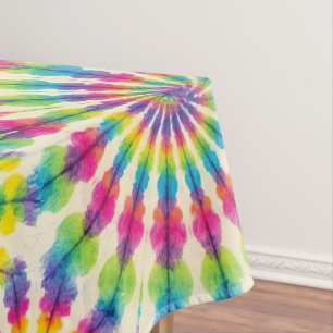 Psychedelischer Tie Dye Groovy Retro-Tischdecke Tischdecke