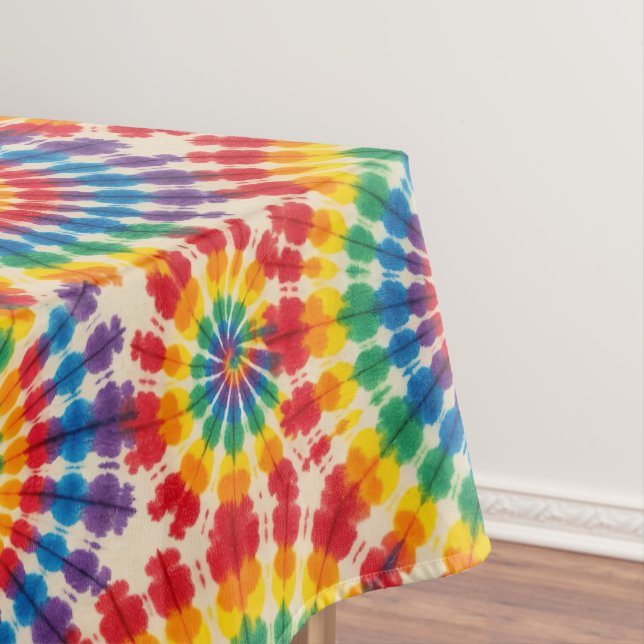 Psychedelischer Tie Dye | Groovy Retro-Tischdecke Tischdecke (Beispiel)