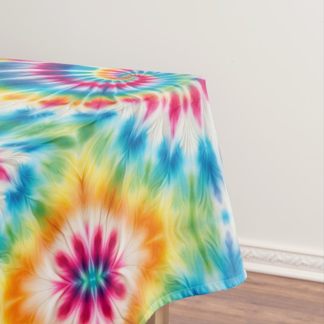 Psychedelischer Tie Dye | Groovy Retro-Tischdecke Tischdecke (Beispiel)