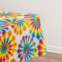 Psychedelischer Tie Dye | Groovy Retro-Tischdecke