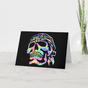 Psychedelischer Totenkopf Psycho-Schädel Karte