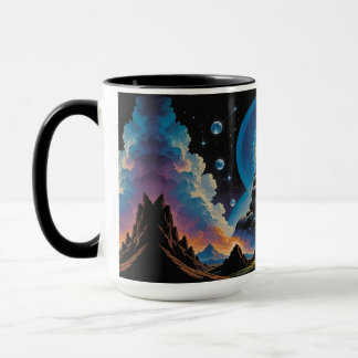 Psychedelischer Vintage-Sci-Fi-Becher Tasse