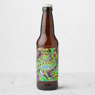 Psychedelischer Vortex Bierflaschenetikett