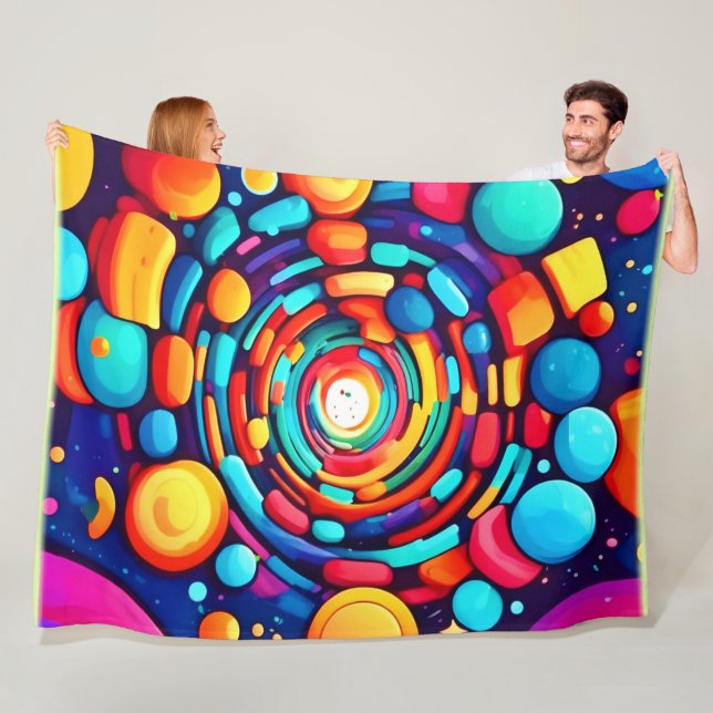 Psychedelischer Vortex der Farbe Fleecedecke (Beispiel)