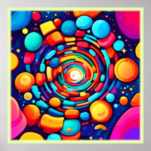 Psychedelischer Vortex der Farbe Poster