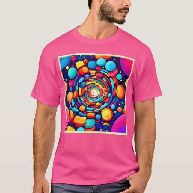 Psychedelischer Vortex der Farbe T-Shirt (Vorderseite)