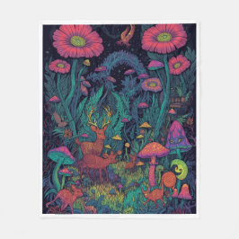 Psychedelischer Wald-Flanelldecke Fleecedecke