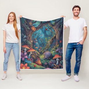 Psychedelischer Wald-Fliesblanke Fleecedecke