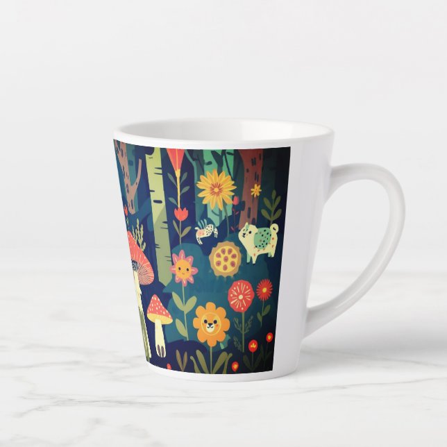 Psychedelischer Walddesign Milchtasse (Rechts)