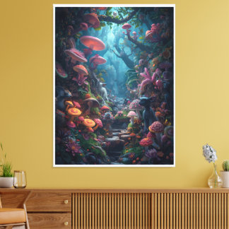 Psychedelischer Waldleinwanddruck Leinwanddruck