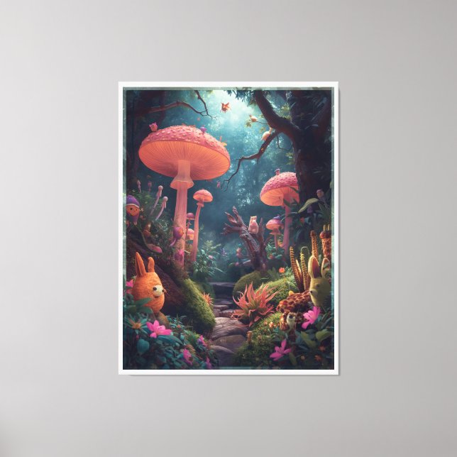 psychedelischer Waldleinwanddruck Leinwanddruck (Vorderseite)