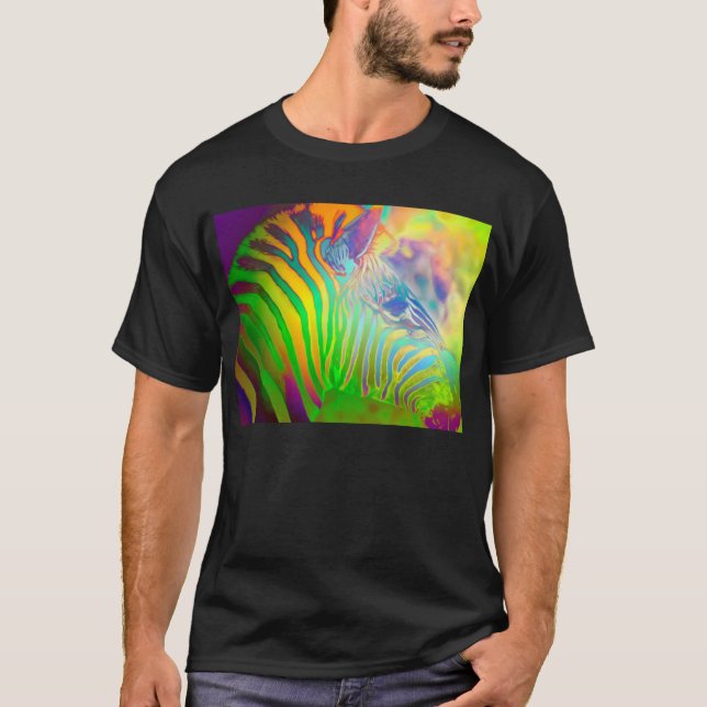 Psychedelischer wilder LebenZebra T-Shirt (Vorderseite)