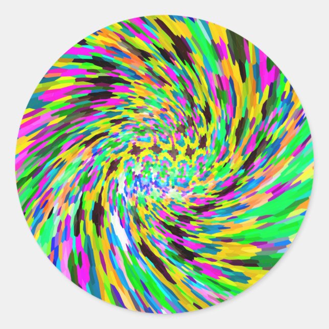 Psychedelischer Wirbelsturm Runder Aufkleber (Vorderseite)