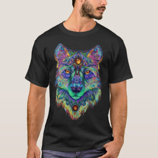 Psychedelischer Wolf Klassischer T - Shirt