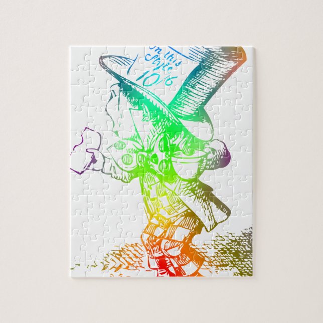 Psychedelischer wütender Hutmacher Trippy Alice Puzzle (Vertikal)