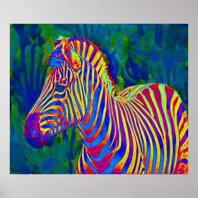 psychedelischer Zebra Poster (Vorne)