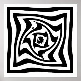 Psychedelischer zeichn mit optischer Täuschung Poster