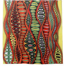 Psychedelischer Zentangle-Eyes-Duschvorhang - Vibr