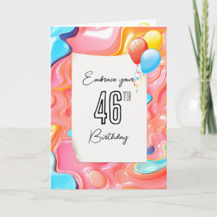 Psychedelisches 3D-Abstrakt zum 46. Geburtstag Karte
