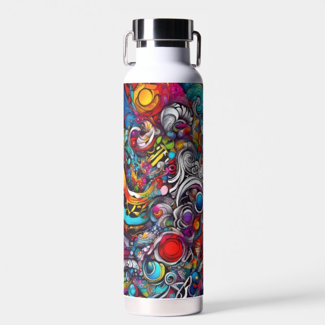 Psychedelisches Abstract Design Trinkflasche (Vorne)