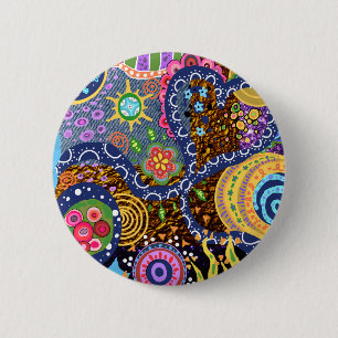 Psychedelisches abstraktes Muster Button