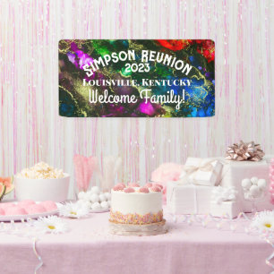 Psychedelisches Alkoholtink Abstrakte Malerei Banner