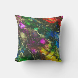 Psychedelisches Alkoholtink Abstrakte Malerei Kissen